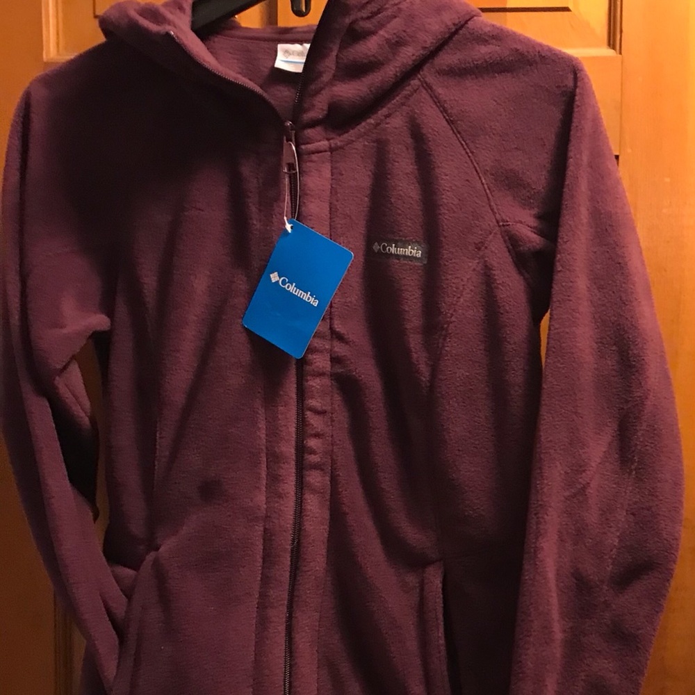 Columbia women sz. S purple zip hood fleece BNWT